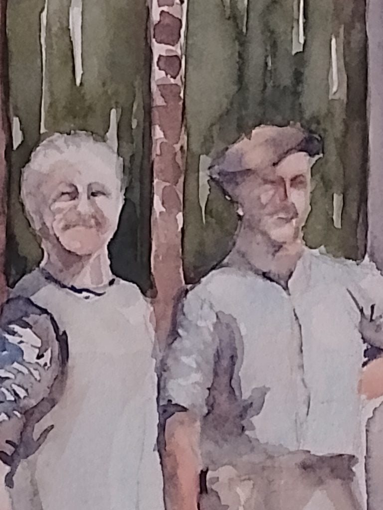 aquarel man vrouw vroeger