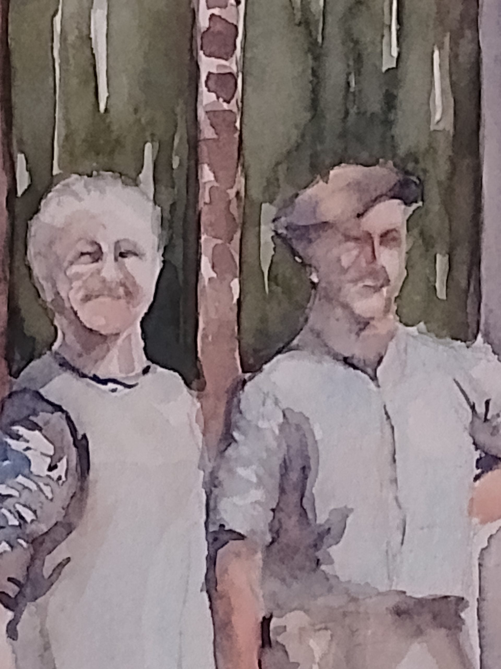 aquarel man vrouw vroeger